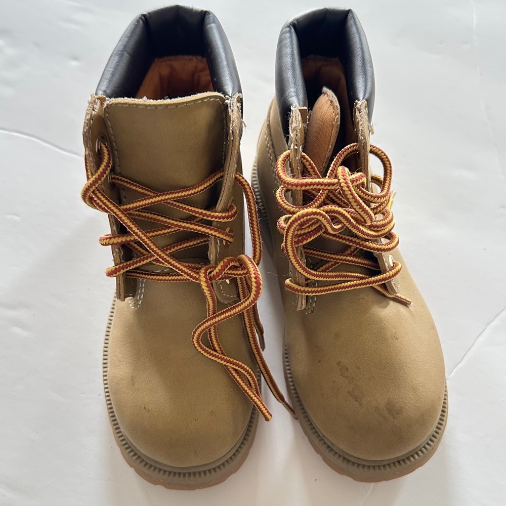 SmartFit Kids Tan Waterproof Work Boots – Lace-Up, Skid Resistant, Size 11